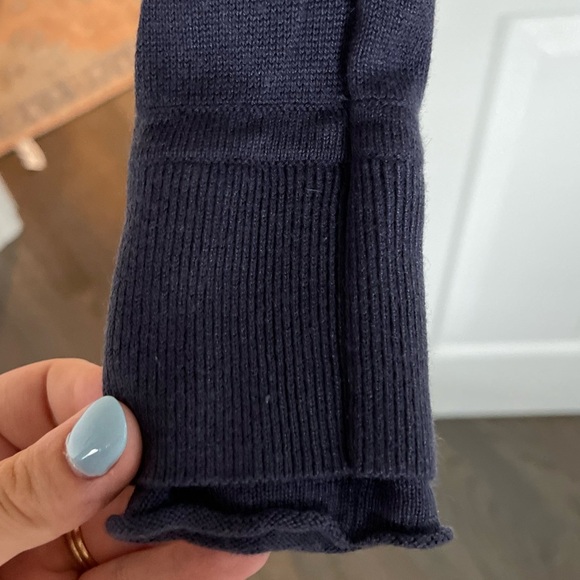 Lululemon Cozy Soft Warm Iconic Wrap Twist Front Sweater in Navy Blue - Picture 3 of 8